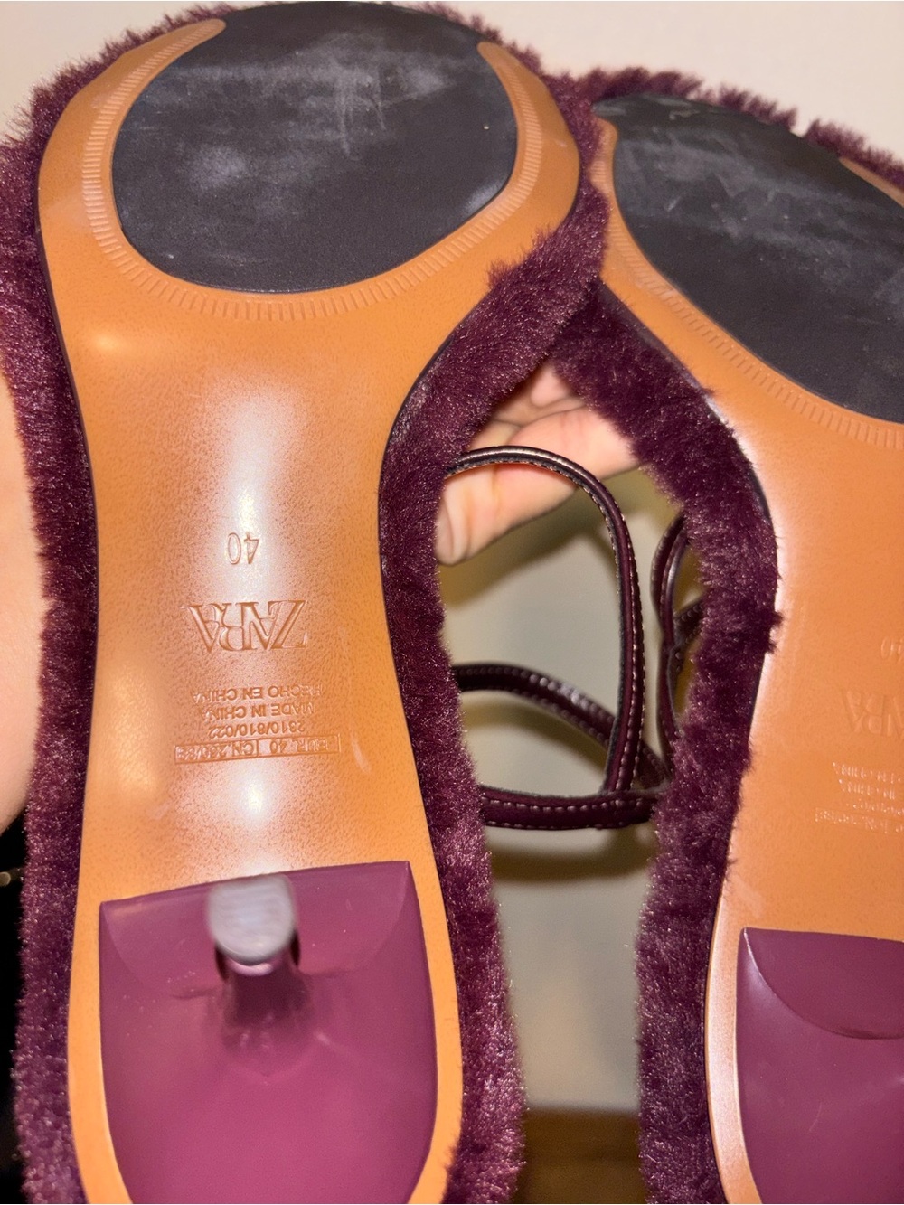 ZARA FAUX FUR SOLE HEELED SANDALS - Picture 7 of 7